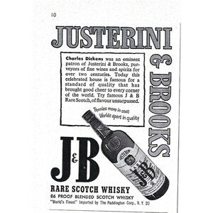 JB Rare Scotch Whiskey Justerini Brooks Advertisement 1960s Vintage Print Ad